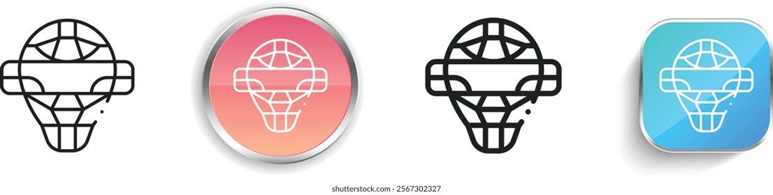 head protector icon. Thin Linear, Regular and Button Style Design Isolated On White Background