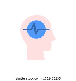 head pulse icon. Simple color vector elements of brain process icons for ui and ux, website or mobile application