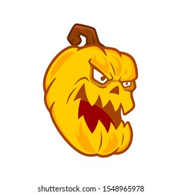 the head of a pumpkin monster vector illustration
