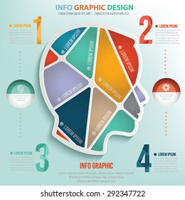Head puzzle info graphic design,clean vector