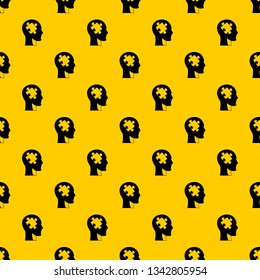 Head with puzzle pattern seamless vector repeat geometric yellow for any design