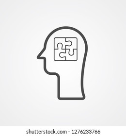 Head with puzzle vector icon sign symbol