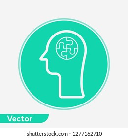 Head with puzzle vector icon sign symbol