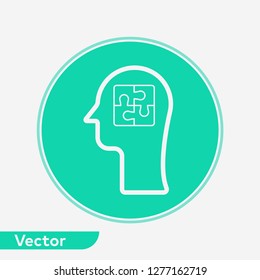 Head with puzzle vector icon sign symbol