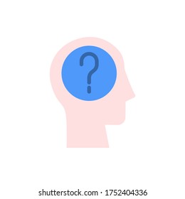 head question icon. Simple color vector elements of brain process icons for ui and ux, website or mobile application