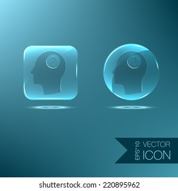 Head with a question mark. Avatar wonders. Icon help