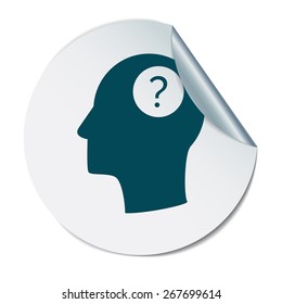 Head with a question mark. Avatar wonders. Icon help