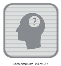 Head with a question mark. Avatar wonders. Icon help