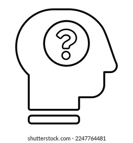 Head Question Mark Icon in Line Style