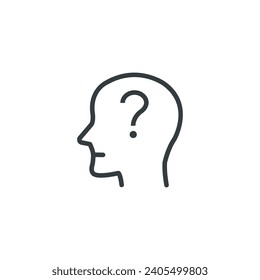 Head question mark mind thinking icon, vector illustration