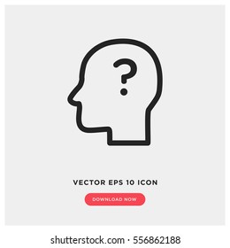 Head With Question Mark Vector Icon