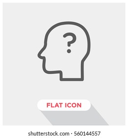 Head With Question Mark Vector Icon