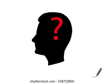 head, question mark, vector illustration eps10