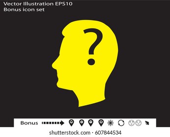 head, question mark, vector illustration eps10