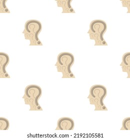 Head with question pattern seamless background texture repeat wallpaper geometric vector