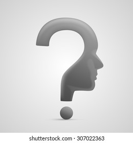 Head question sign. Vector illustration