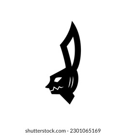 head rabbit icon silhouette. simple, minimal and creative concept. used for logos, icons, symbols or mascots