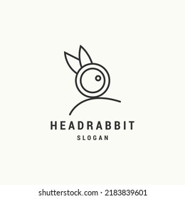 Head rabbit logo icon design template vector illustration