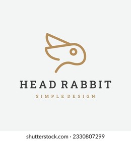 Logo del conejo de la cabeza. icono moderno, diseño de plantilla