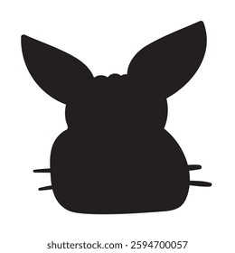 Head of rabbit. Silhouette. Vector illustration on white background.