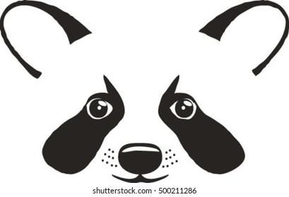 head raccoon, vector illustration