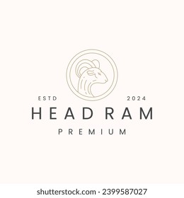 Head ram logo vector icon illustration hipster vintage retro