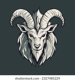 Head of ram mascot with Red eyes