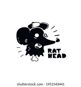 The head of a rat. Vector illustration for printing T-shirts and other purposes