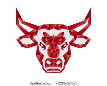 head of red bull polygonal style