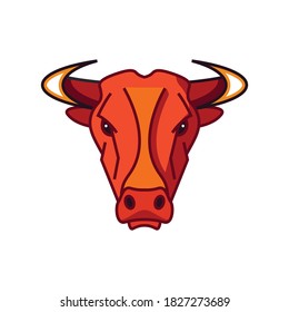 The head of a red bull. Symbol of the year.