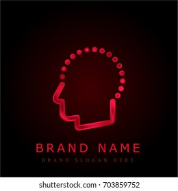 Head red chromium metallic logo