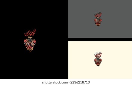 head red devil and flames vector illustration artwork design