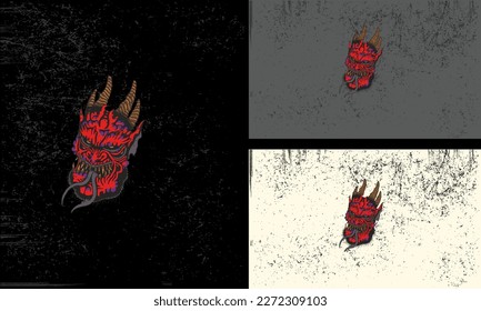 head red devil and horn vector illustration mascot design