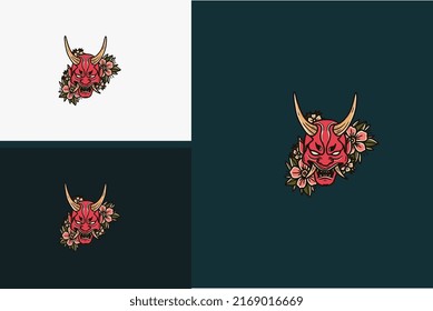 head red devil vector illustration flat design