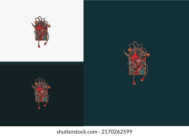 head red devil vector illustration flat design