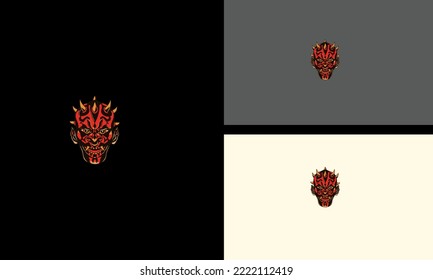 head red devil vector illustration logo concept design