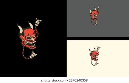 head red devil vector illustration mascot design
