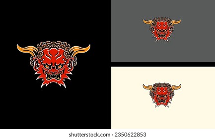 head red devil vector mascot design