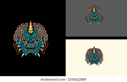 head red devil vector mascot design