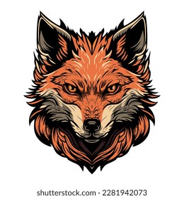 Head of a red fox.Vector illustration