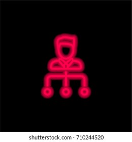 Head red glowing neon ui ux icon. Glowing sign logo vector