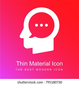 Head red and pink gradient material white icon minimal design