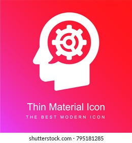 Head red and pink gradient material white icon minimal design