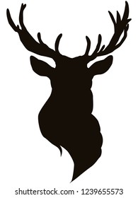 Hand Drawn Silhouette Head Reindeer Vector Stock Vector (Royalty Free ...