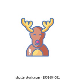 head of reindeer on white background vector illustration design