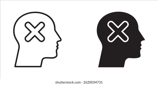 head removal delete, remove and mathematics icon. Perfect for applications, web, logos, games and presentation templates. icon design line style
