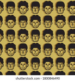 head retro man pattern background template vector