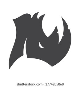Head Rhino Logo Design Template