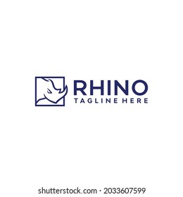 Head Rhino Logo Design Vector