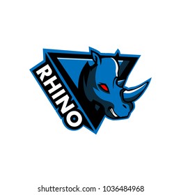 Head rhino logo, Vector illustration, logo template
